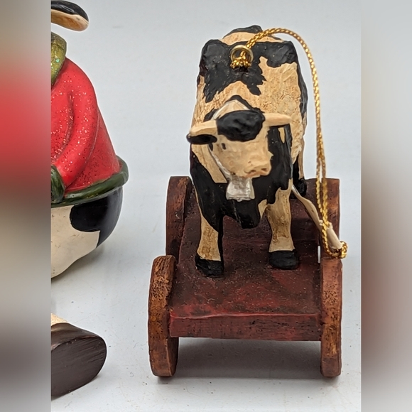 Three Country Farmyard Cow Ornaments - Picture 7 of 13